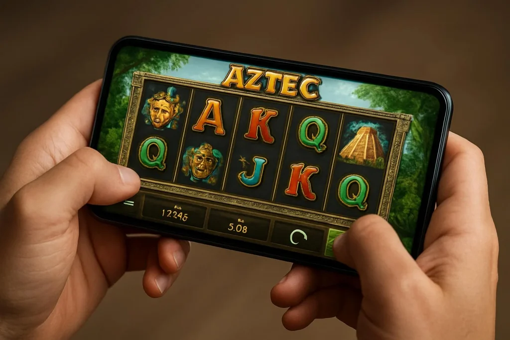 Futuristic slot interface with data overlays and reels